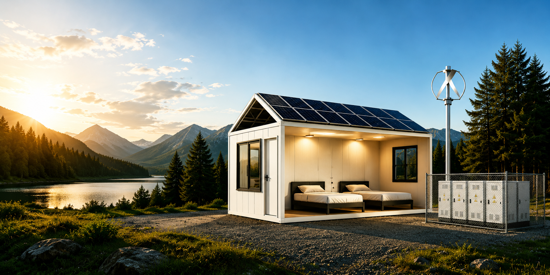 Intelligent off-grid mobile infrastructure modular housing — PV storage integrated modular residence
